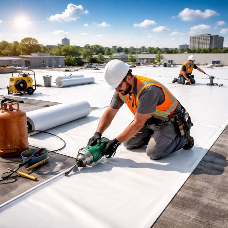 Single Ply Roof Installation in Amelia County, VA