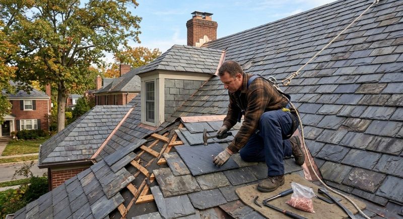Slate Roof Repair in Moseley, VA