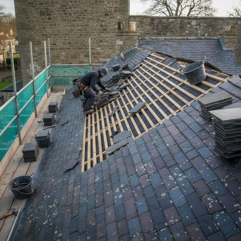 Slate Roof Replacement in Amelia Court House, VA