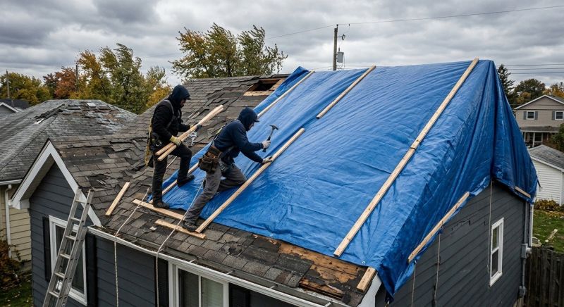 Storm Damage Roof Tarping in Goochland County, VA