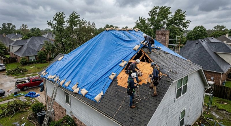 Storm Damage Roof Tarping in Goochland County, VA